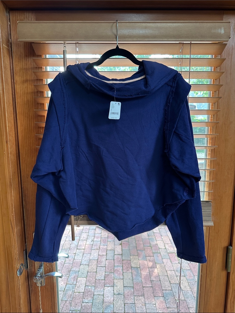 FP Movement by Free People Navy Blue Cropped Hoodie - Picture 1 of 6